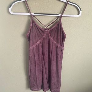 Size Small, Color Plum, Soft Ribbed with straps in front, line detail